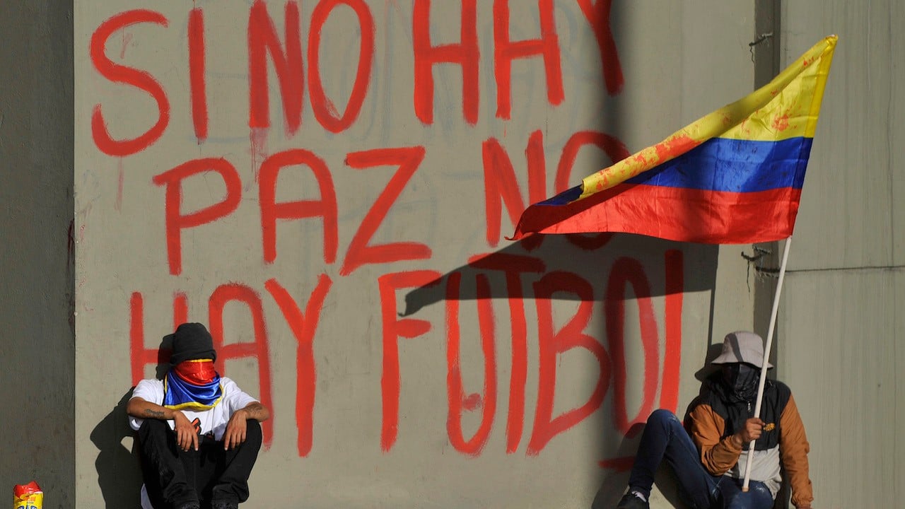 Manifestantes en Colombia contra el gobierno de Iván Duque (Getty Images)