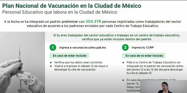 Plan de vacunación para maestros en CDMX