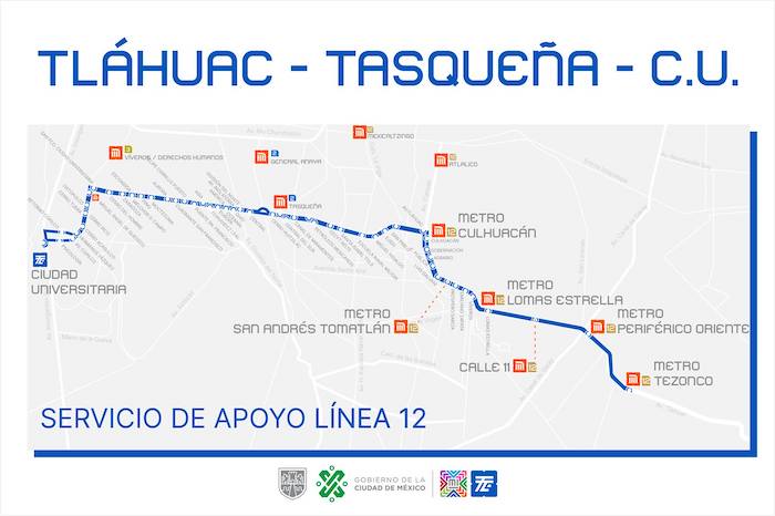 Rutas y horarios alternativos para el recorrido Tláhuac-Mixcoac