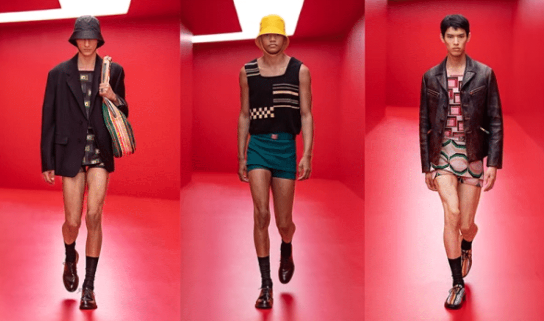 Shorts-minifalda, la nueva tendencia de Prada para hombre