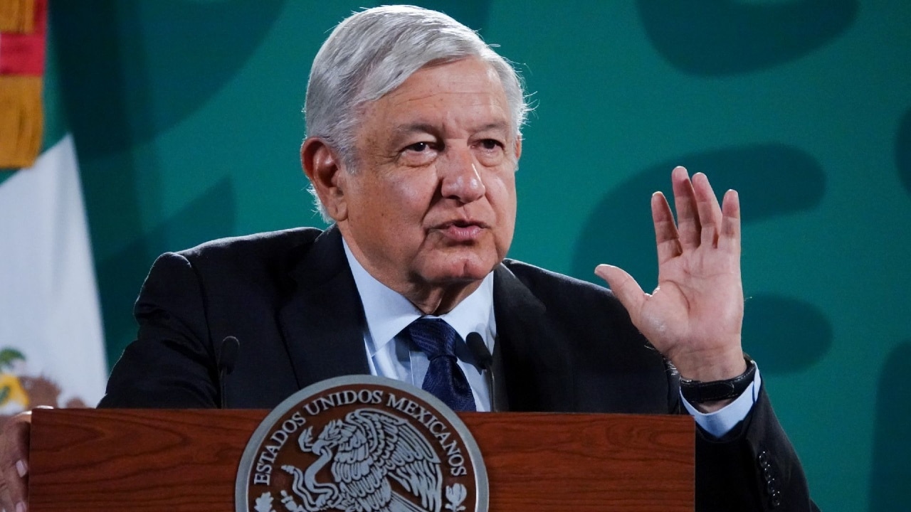El presidente Andrés Manuel López Obrador durante la conferencia matutina desde Palacio Nacional