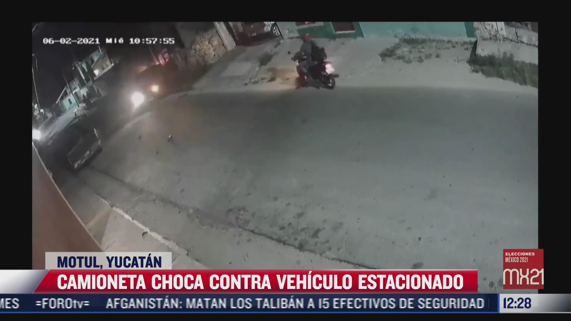 camioneta que choca contra vehiculo estacionado en yucatan