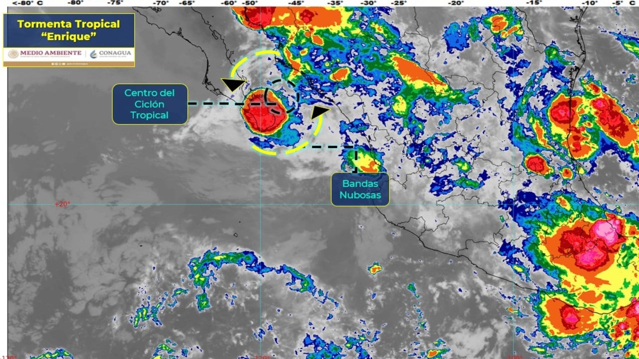Clima hoy en México: Tormenta Tropical Enrique muy cerca de La Paz, BCS, prevén lluvias intensas