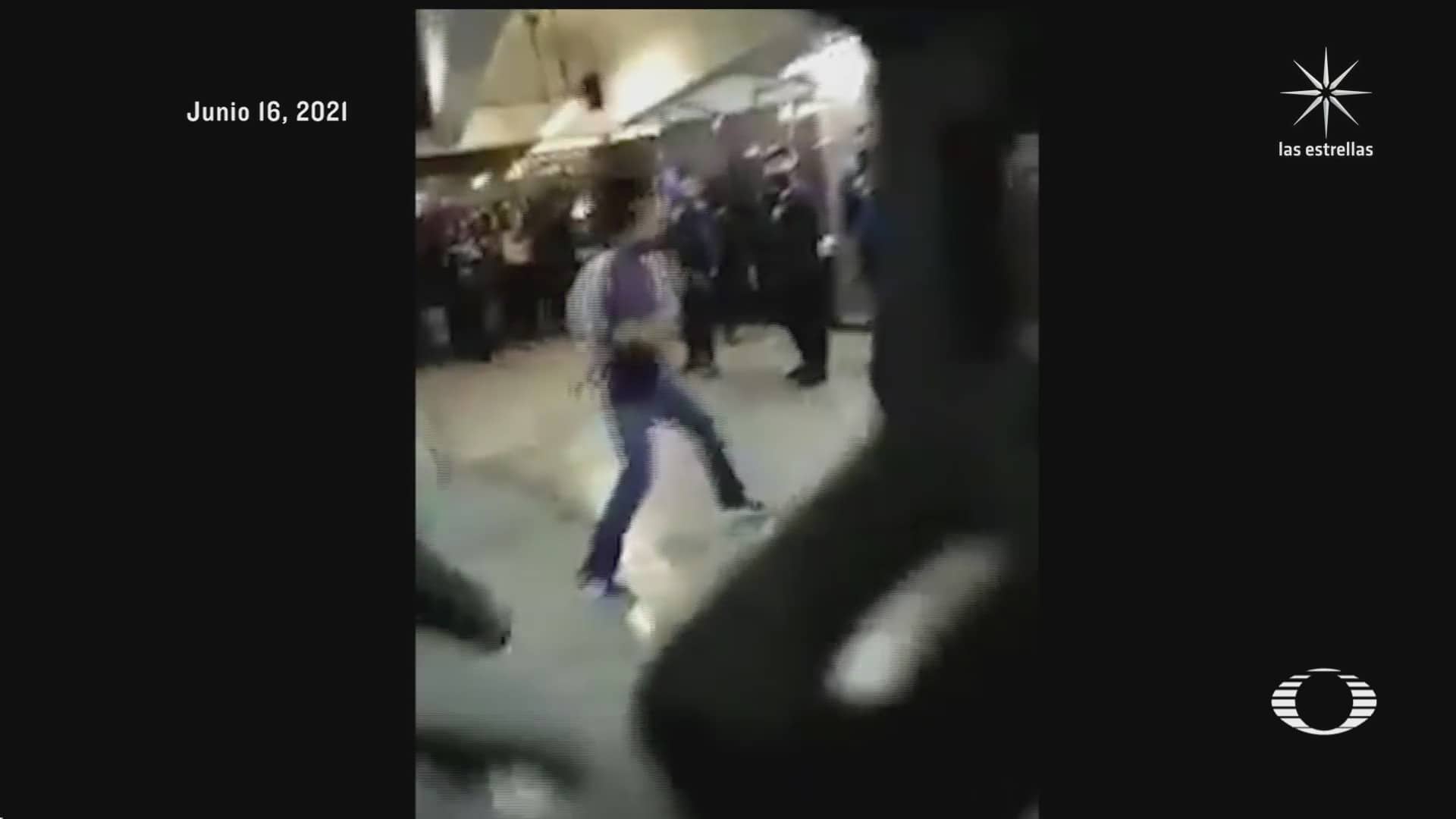 pelea en metro pantitlan