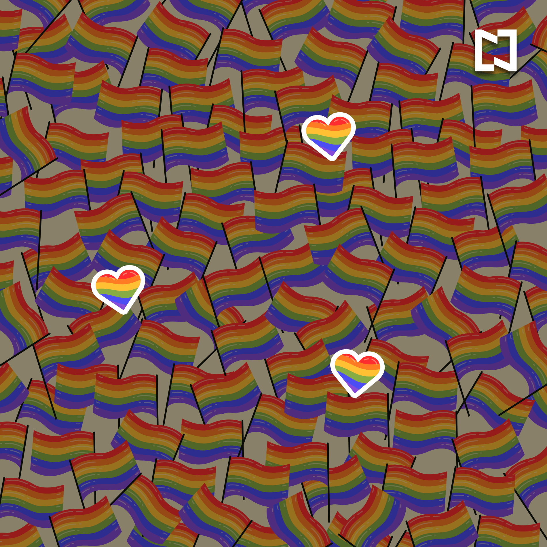 eto visual: Encuentra los corazones LGBT entre las banderas