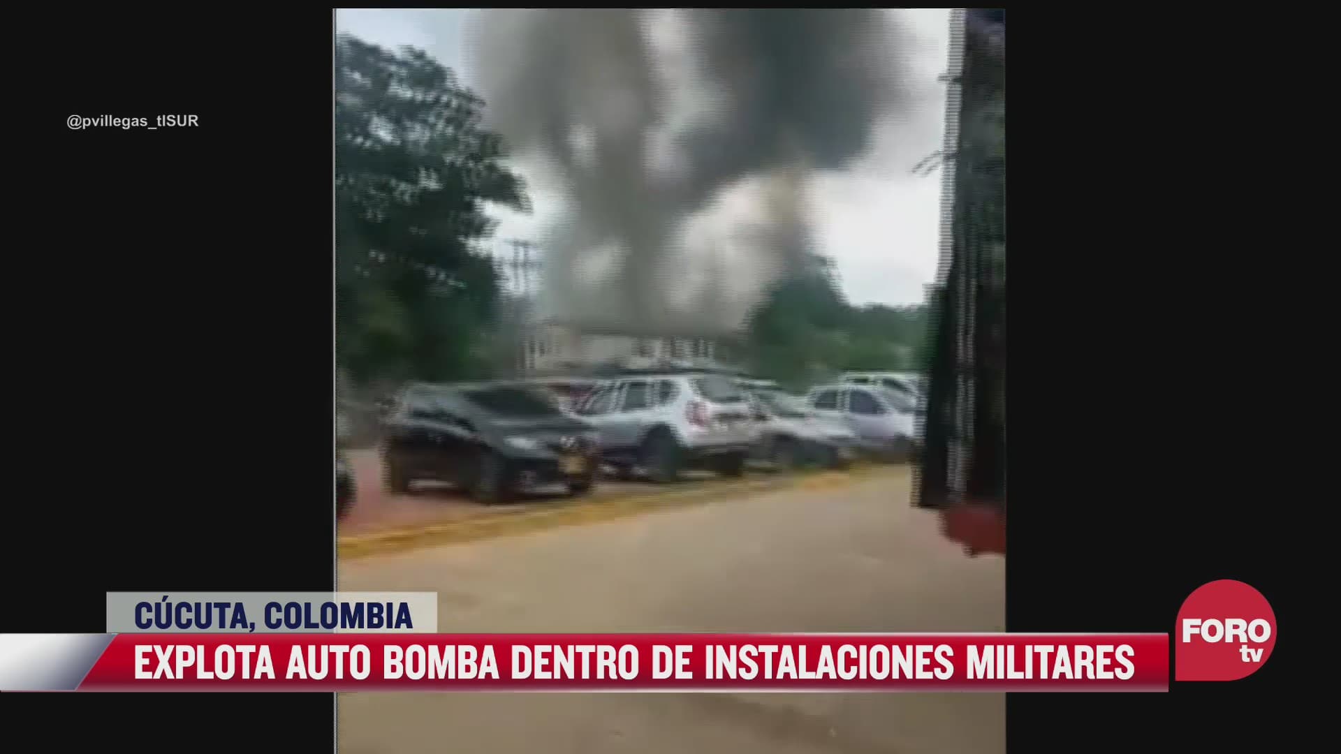 se registra fuerte explosion de auto bomba en colombia