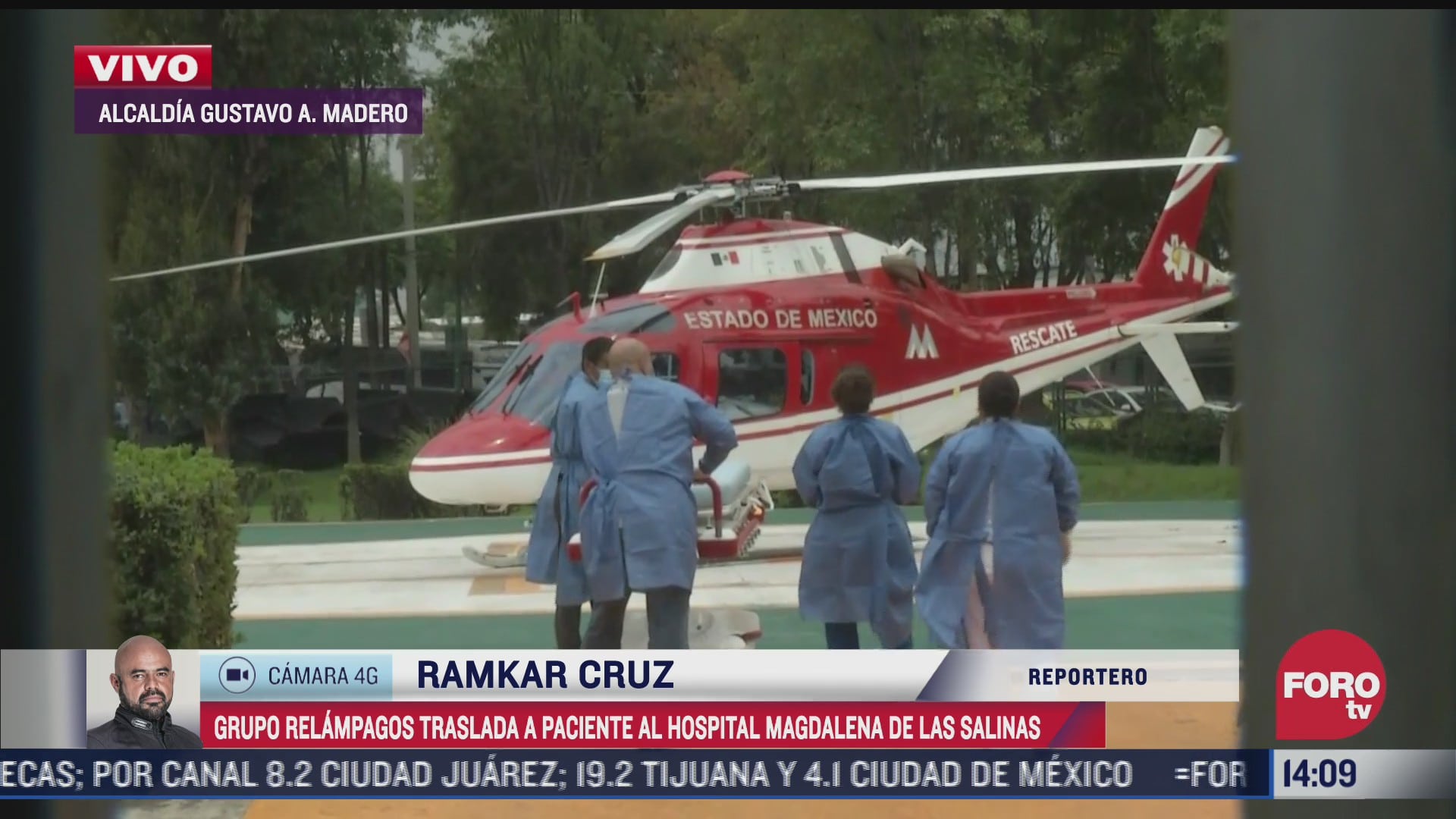 trasladan en helicoptero a hombre con traumatismo craneoencefalico