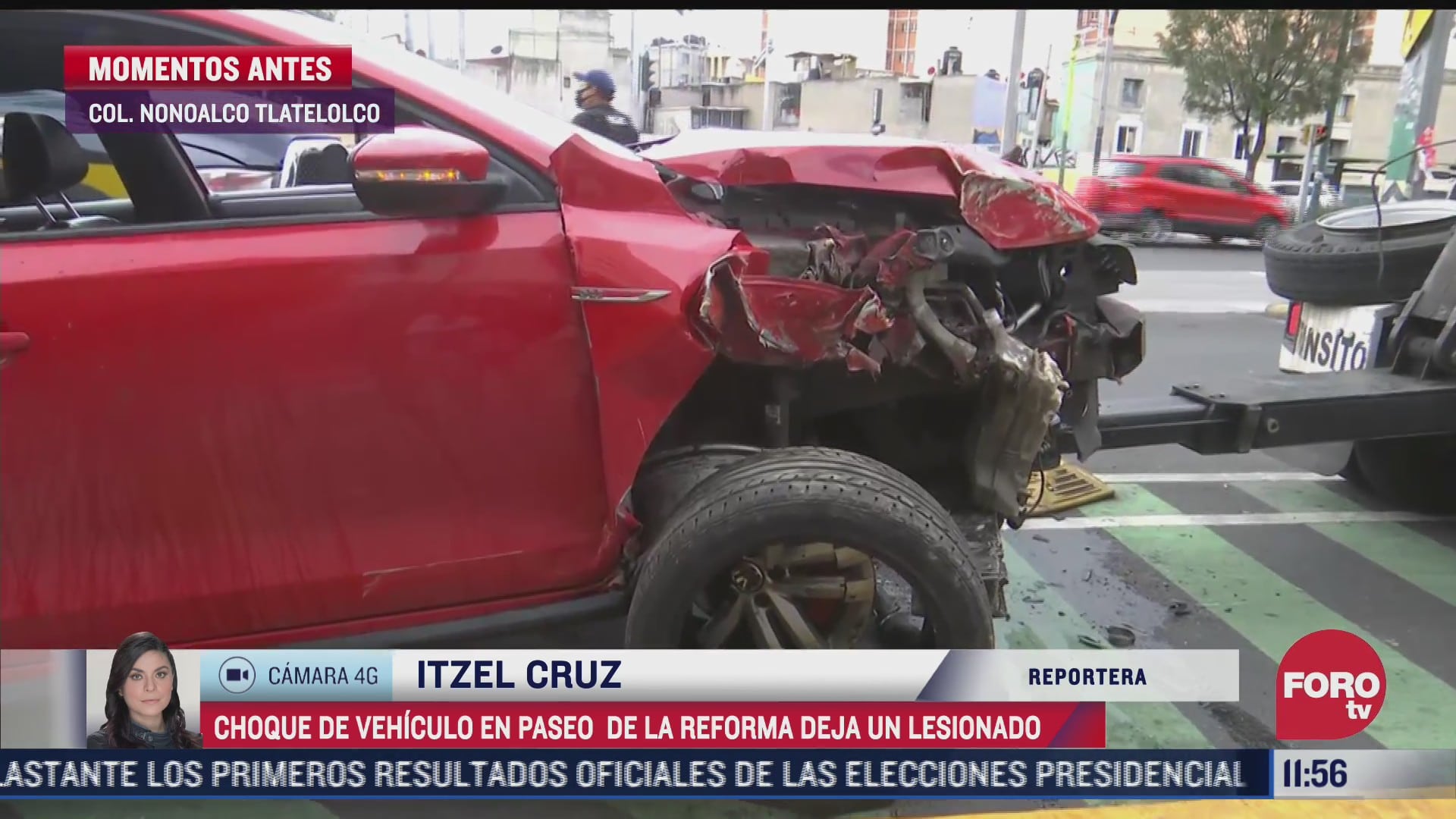 vehiculo choca contra senalamiento en la colonia nonoalco tlatelolco