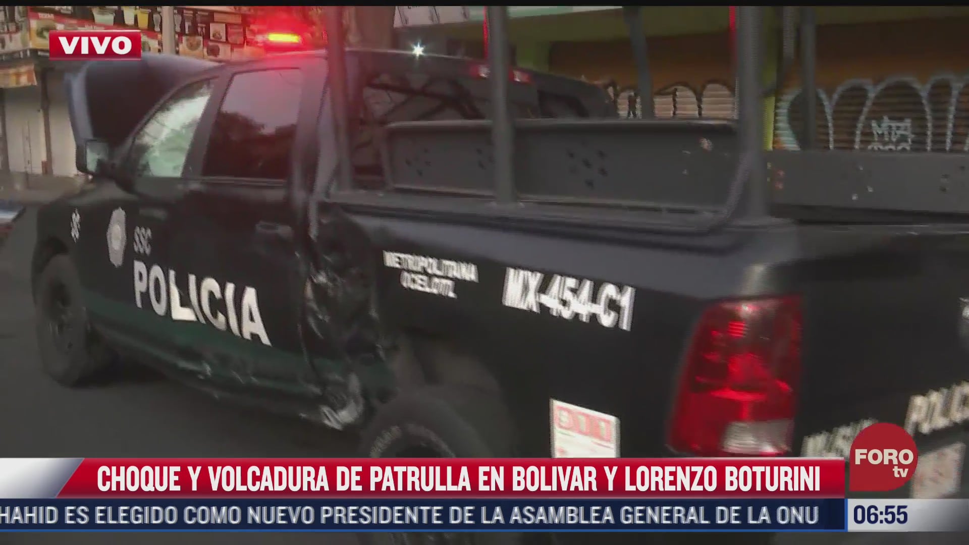 vuelca patrulla tras choque en bolivar y lorenzo boturini en cdmx