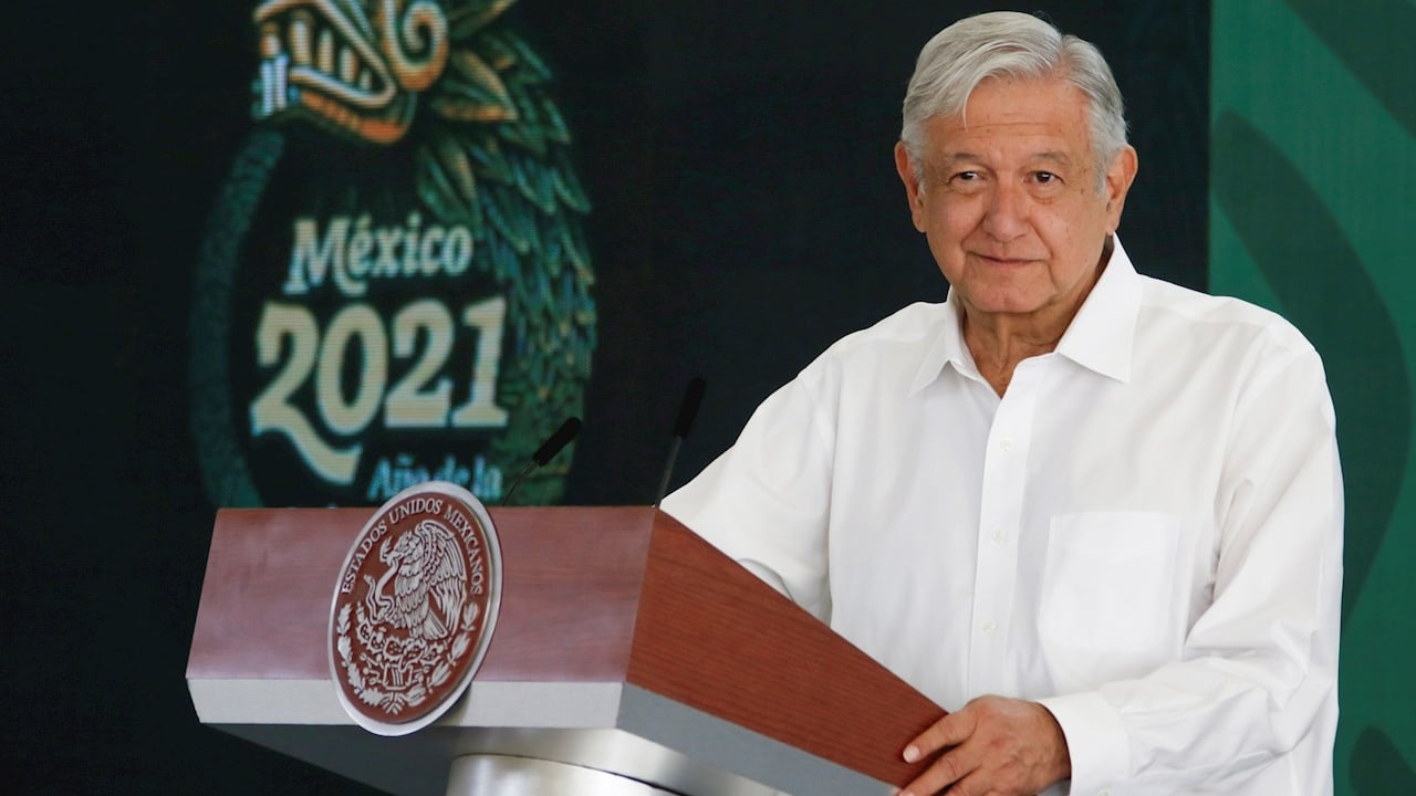 El presidente Andrés Manuel López Obrador (AMLO) en su conferencia matutina desde Culiacán, Sinaloa.