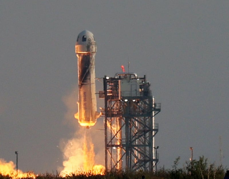 Lanzamiento de Origin Blue, el viaje de Jeff Bezos al espacio