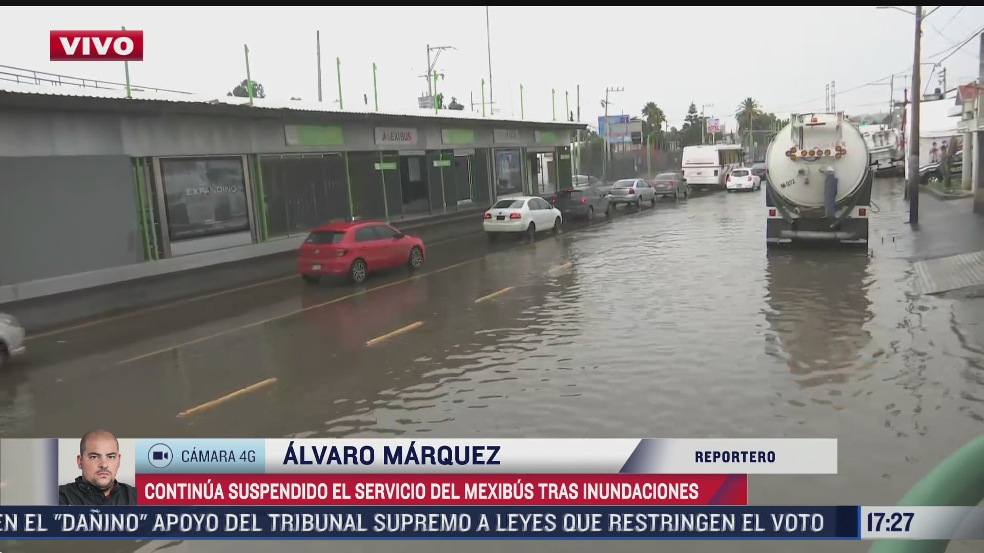 continua suspendido servicio del mexibus tras inundaciones en ecatepec