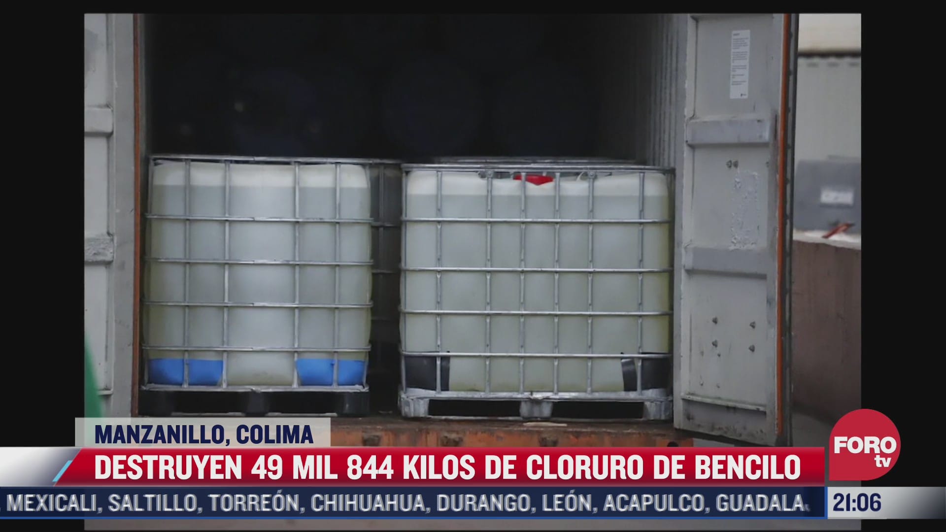 destruye 49 mil 844 kilos de cloruro de bencilo en manzanillo colima
