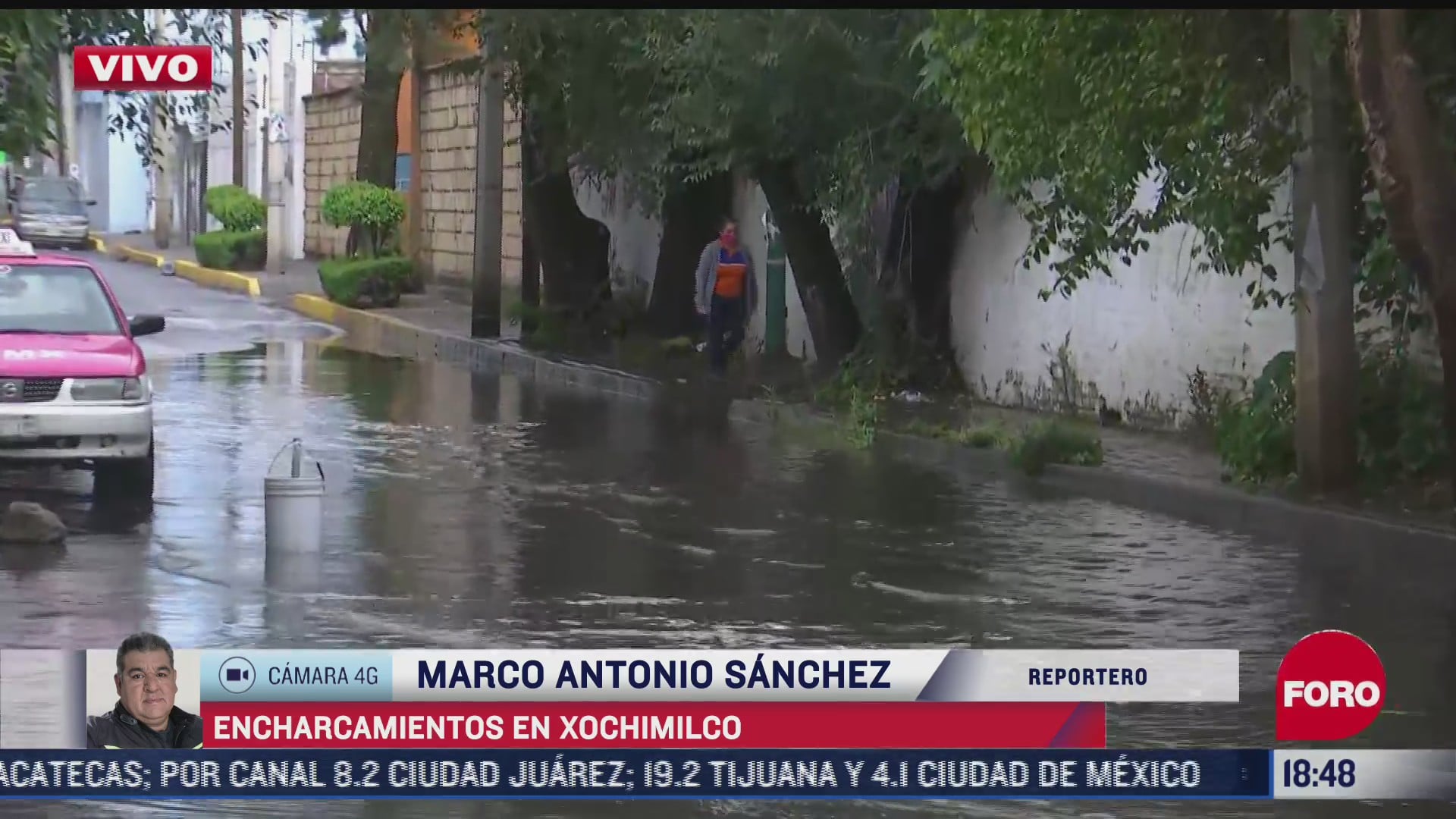 fuertes lluvias causan encharcamientos en calles de xochimilco