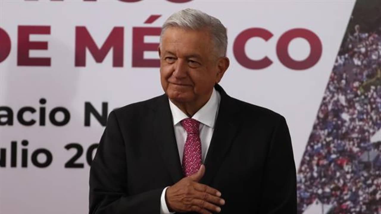 López Obrador durante informe a tres años de triunfo electoral