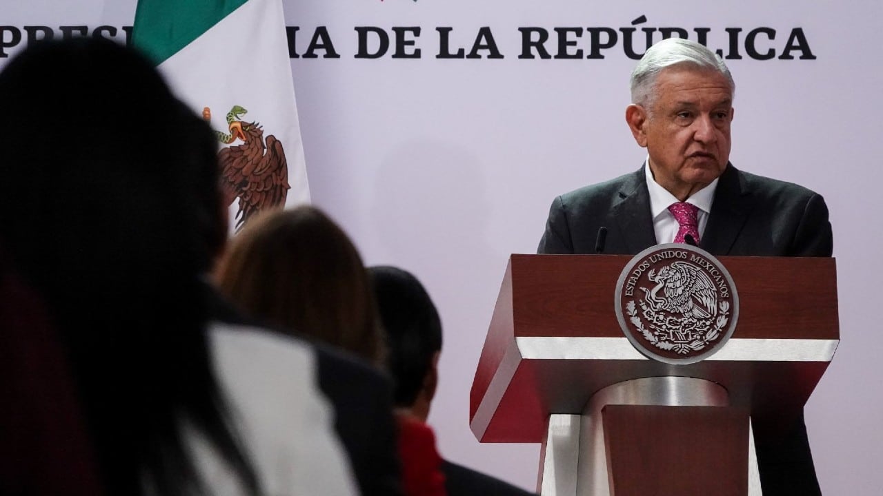 López Obrador durante informe en Palacio Nacional