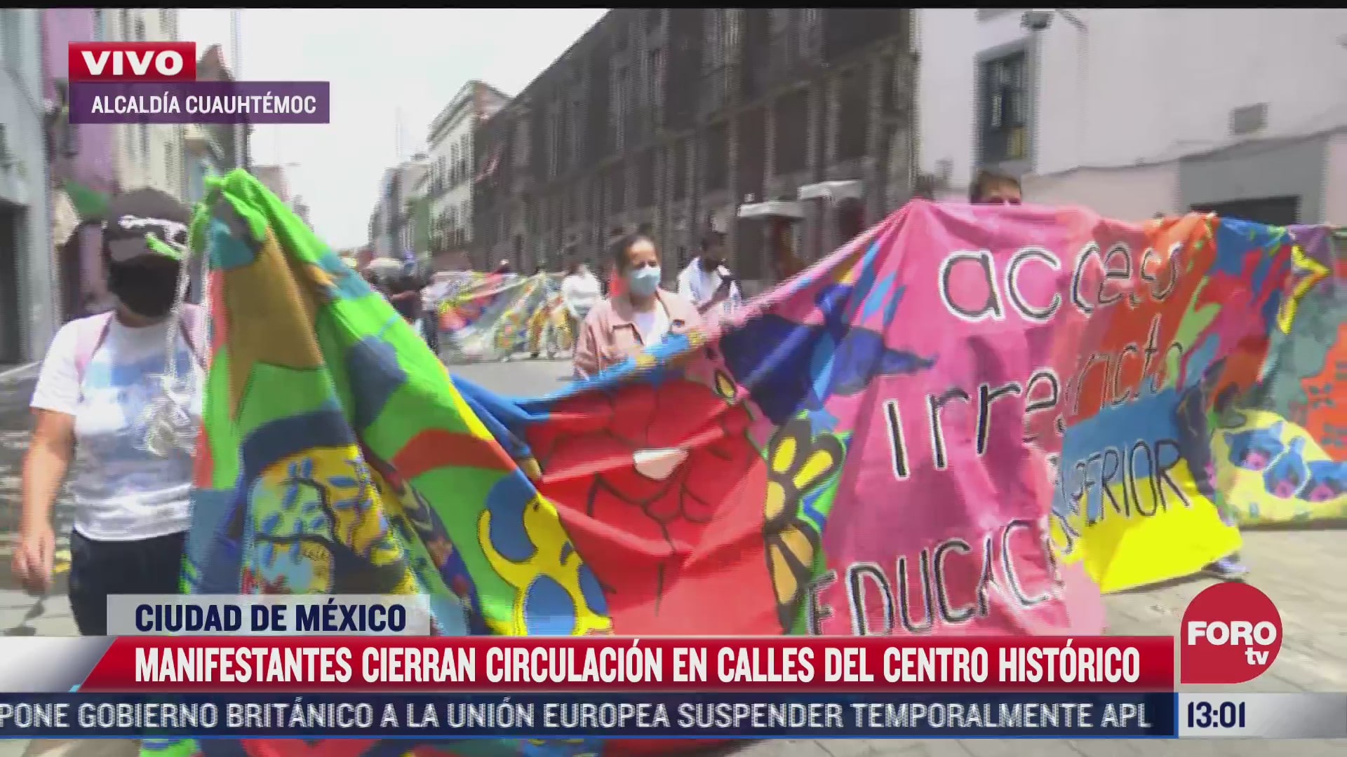 manifestantes cierran circulacion en calles del centro historico cdmx