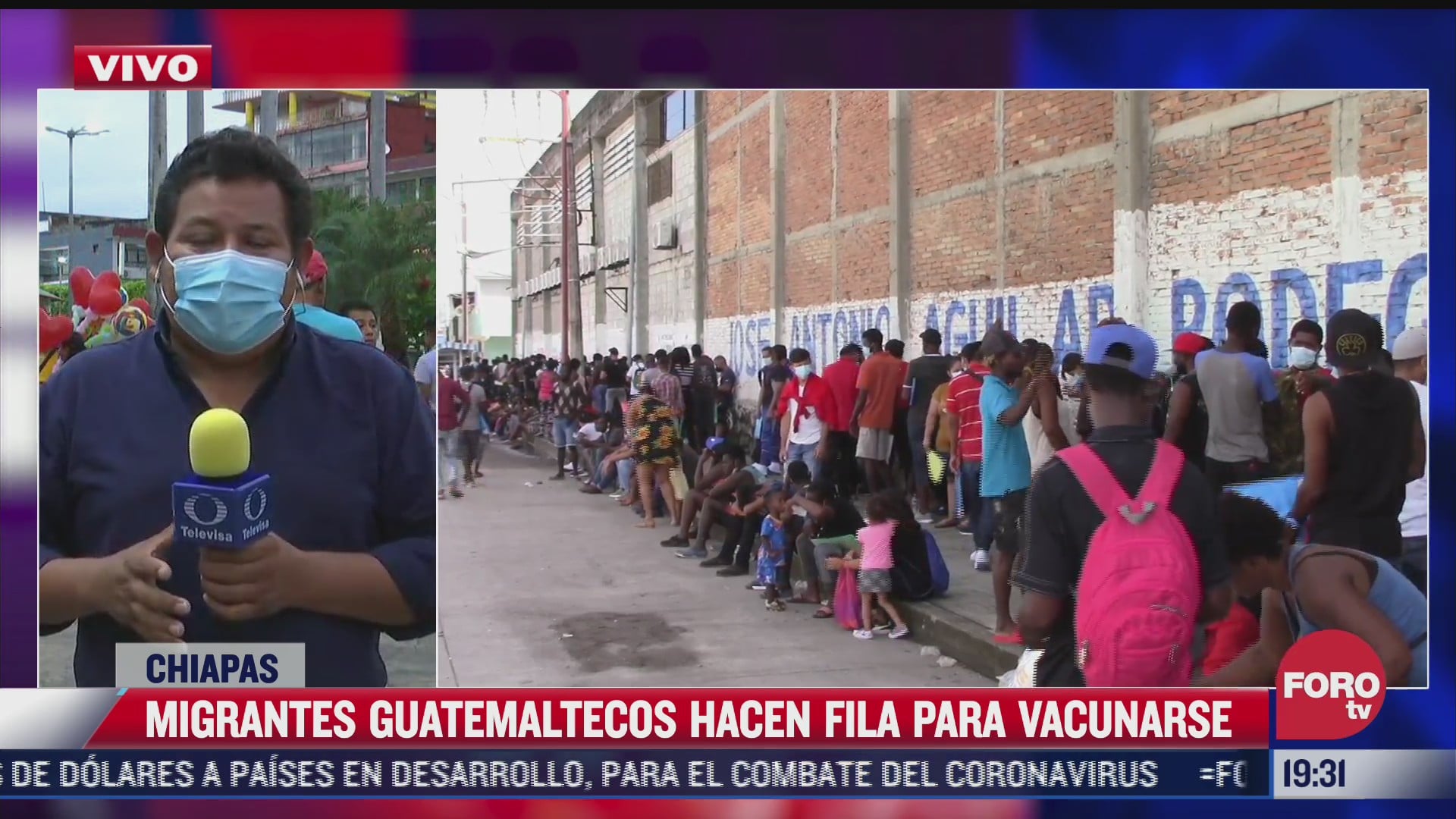 migrantes guatemaltecos hacen fila en tapachula para vacunarse contra covid