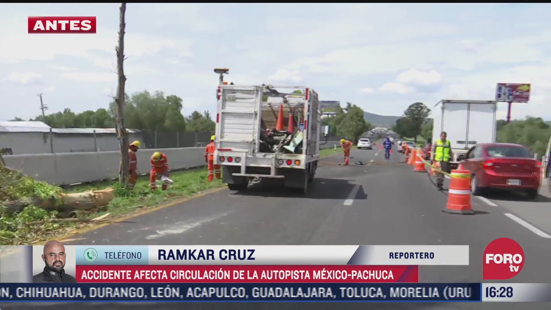 muere conductor al chocar contra arbol en autopista mexico pachuca