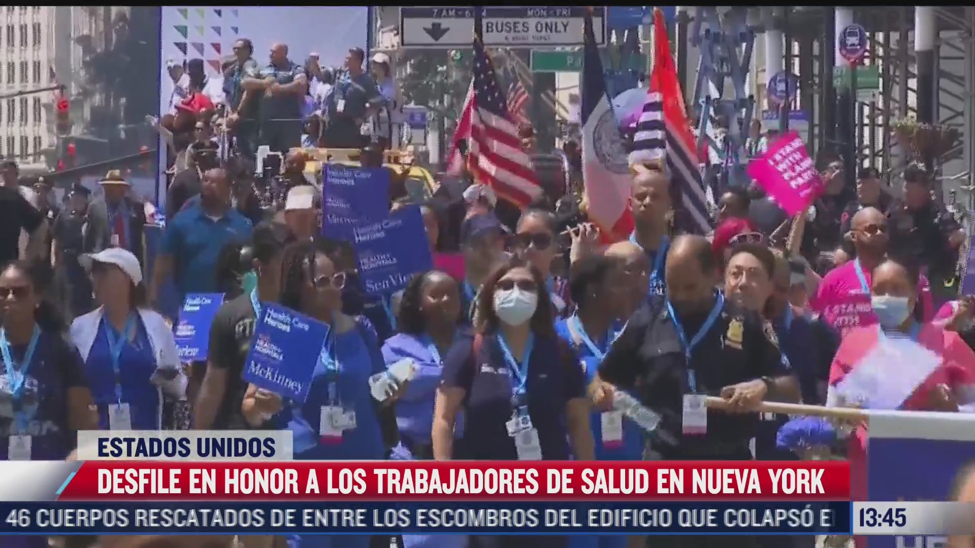 realizan desfile en honor a los trabajadores de la salud en nueva york