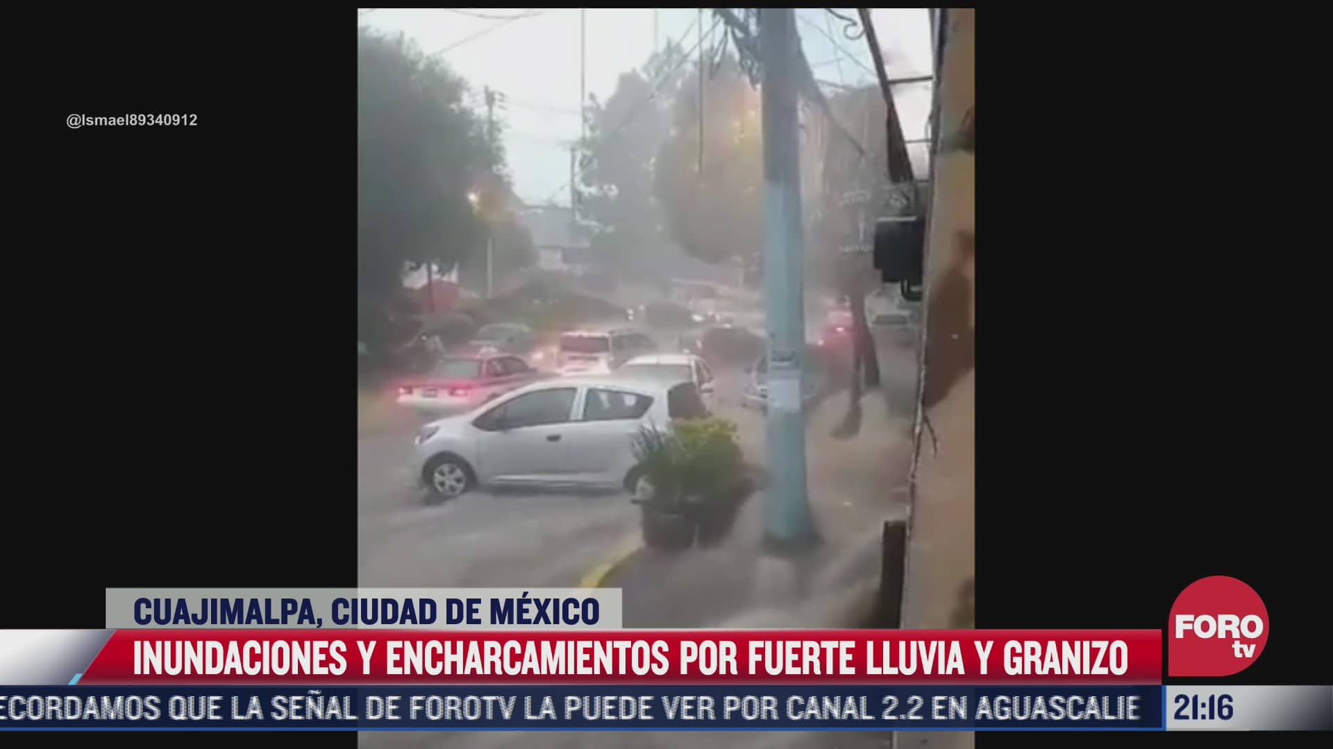 se registran fuertes lluvias e inundaciones en cuajimalpa