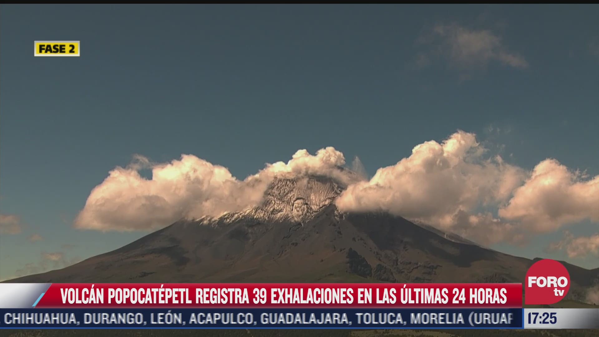 volcan popocatepetl registra 39 exhalaciones en las ultimas 24 horas