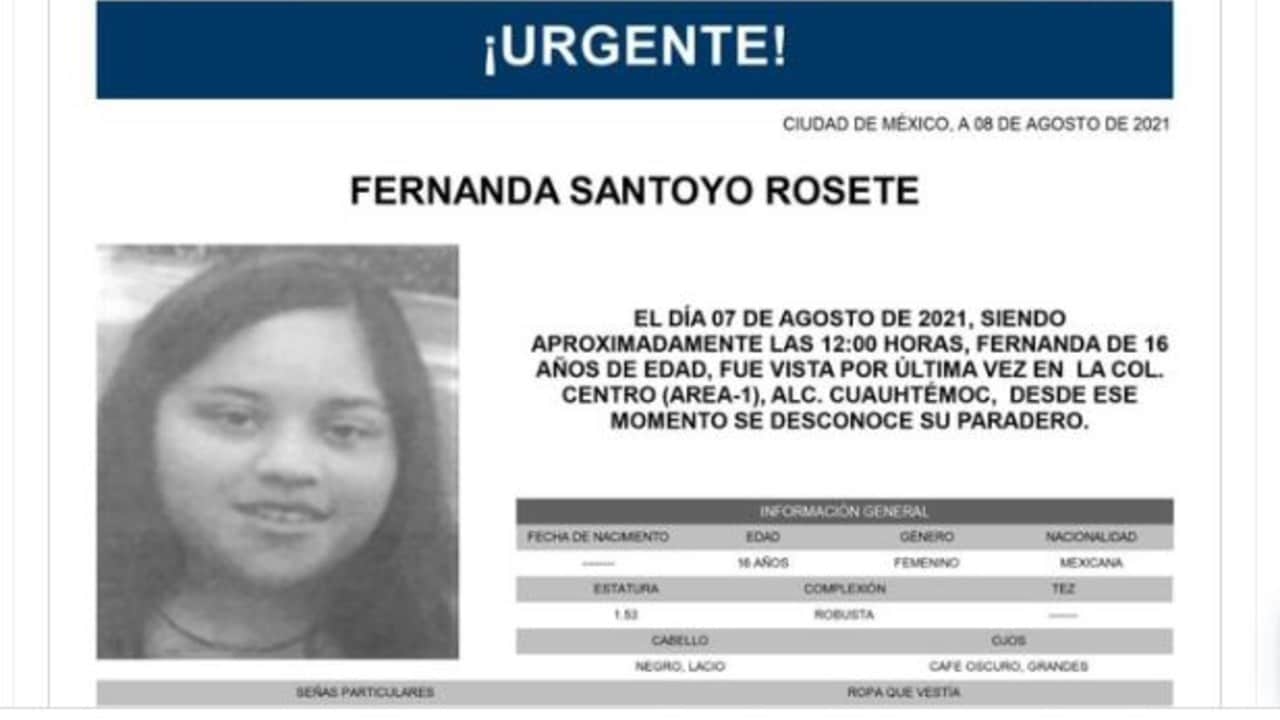 Activan Alerta Amber para Fernanda Santoyo Rosete