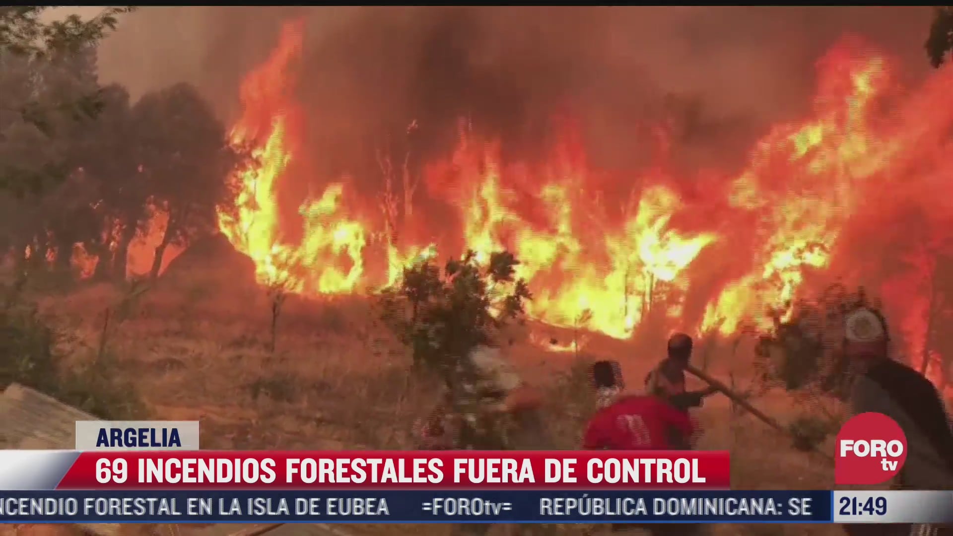alrededor de 69 incendios forestales en argelia estan fuera de control