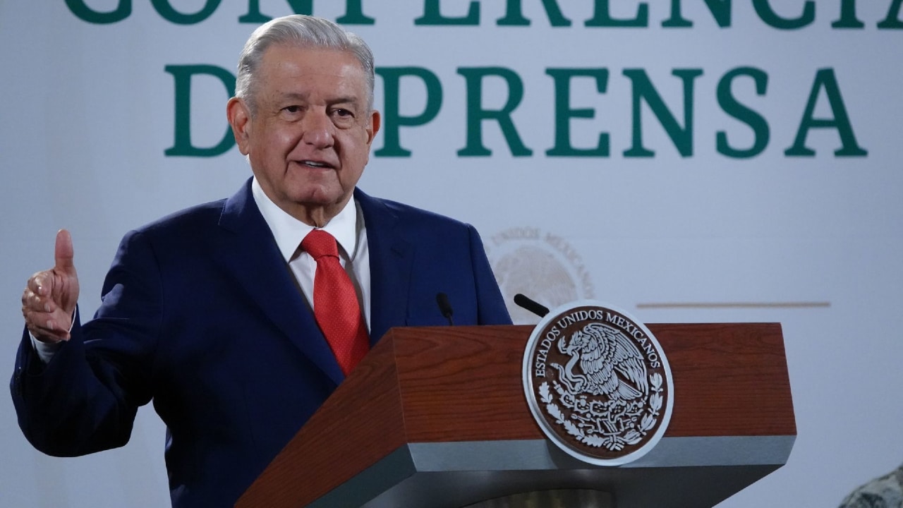 El presidente Andrés Manuel López Obrador durante la conferencia matutina en Palacio Nacional.