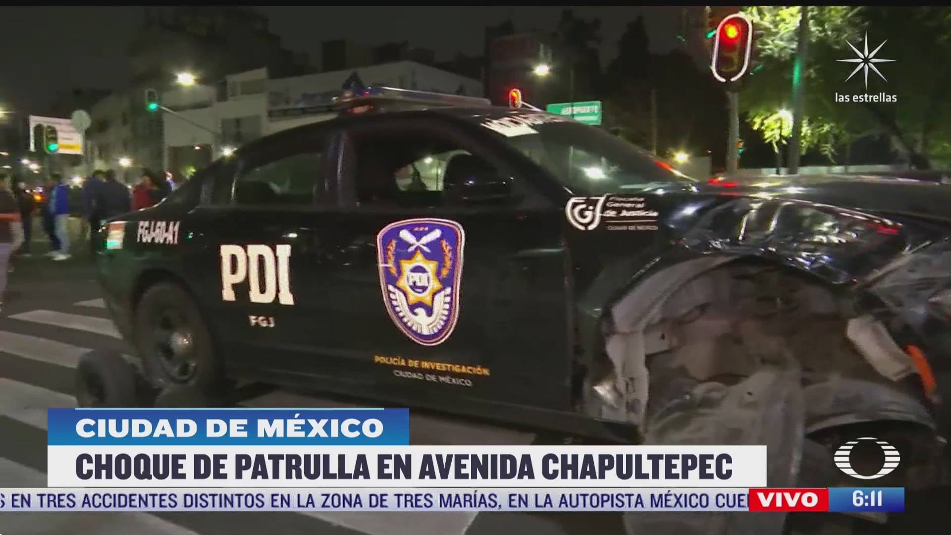 choca patrulla contra dos vehiculos en avenida chapultepec cdmx