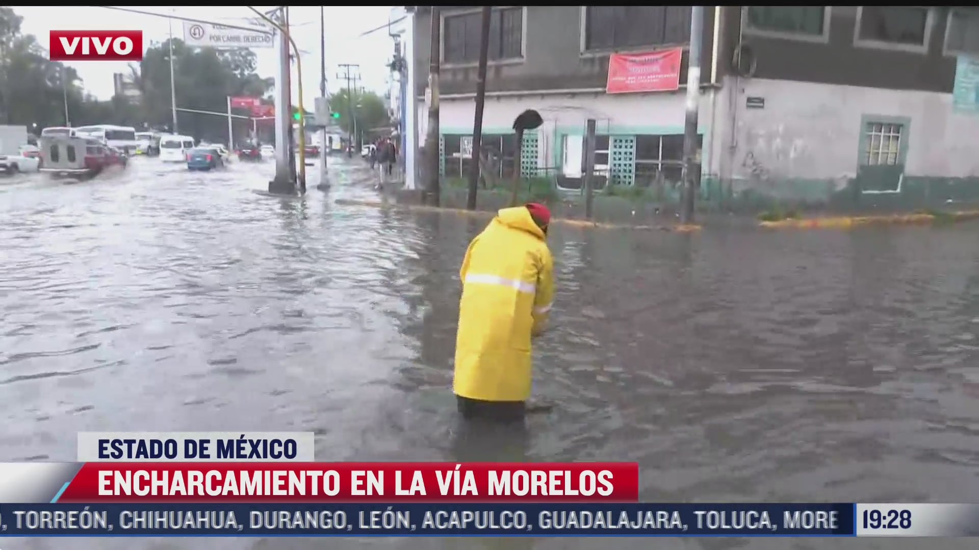 inundacion en la via morelos en ecatepec edomex