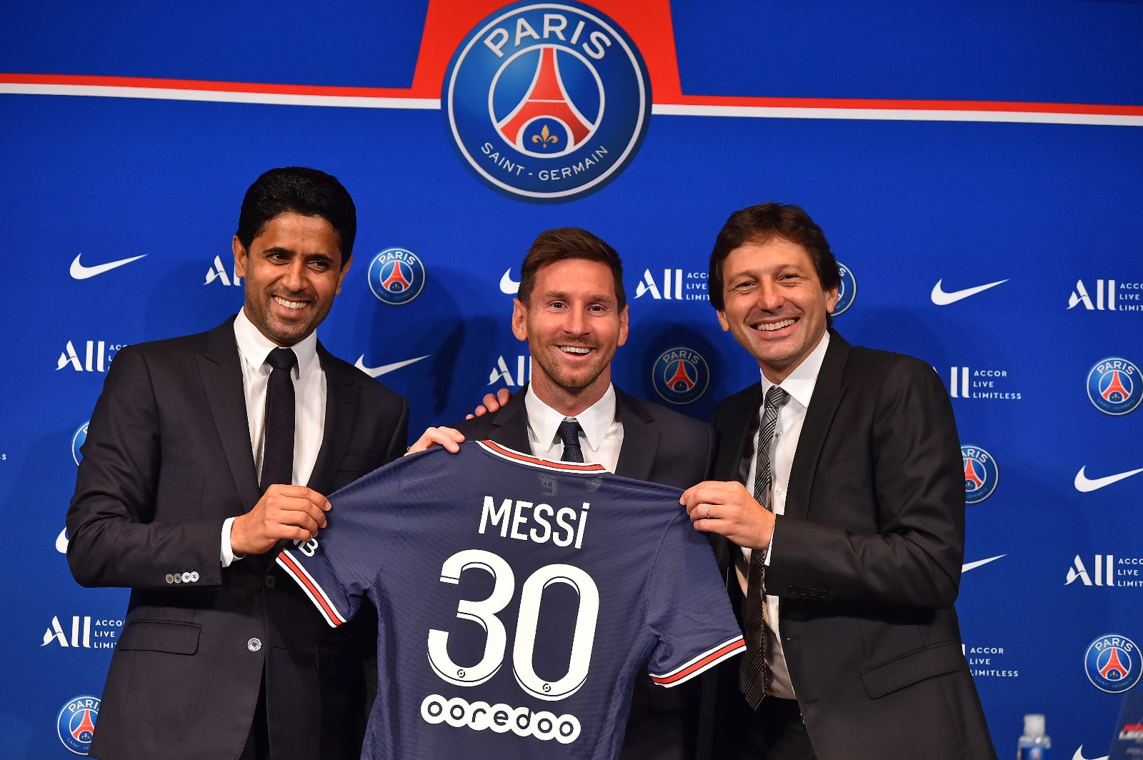 Lionel Messi en conferencia de prensa durante su presentación oficial con el PSG