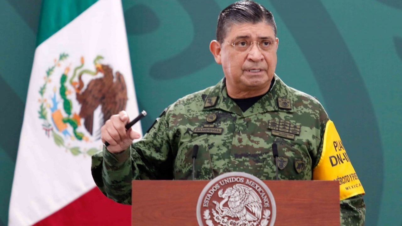 Luis Cresencio Sandoval González, secretario de la Defensa Nacional, en conferencia de prensa matutina