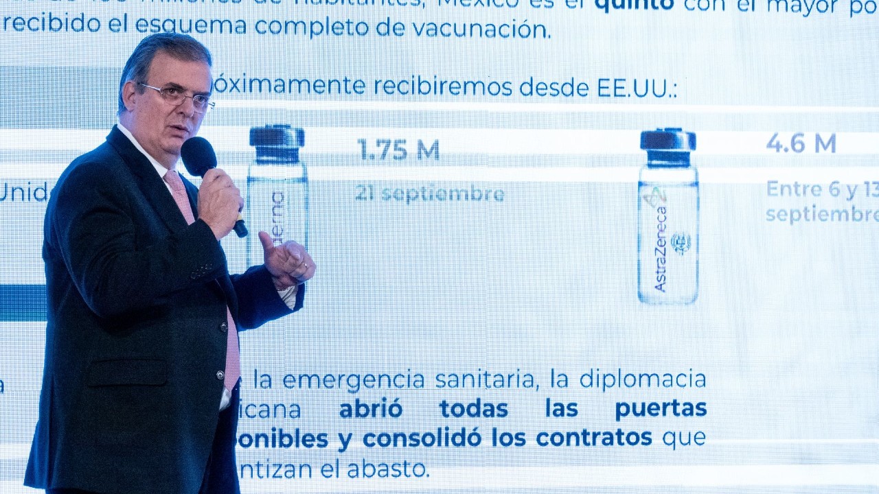 Marcelo Ebrard durante la conferencia de prensa del presidente Andrés Manuel López Obrador
