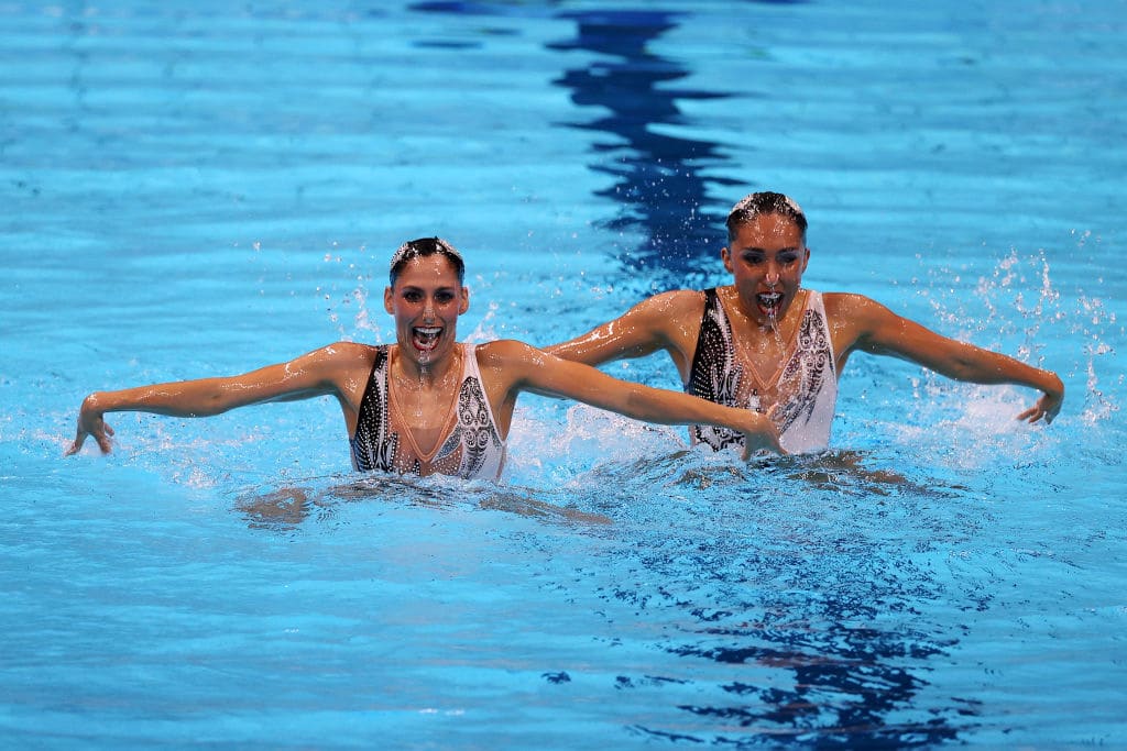 Nuria Diosdado y Joana Jiménez en la final de nado sincronizado en Tokio 2020