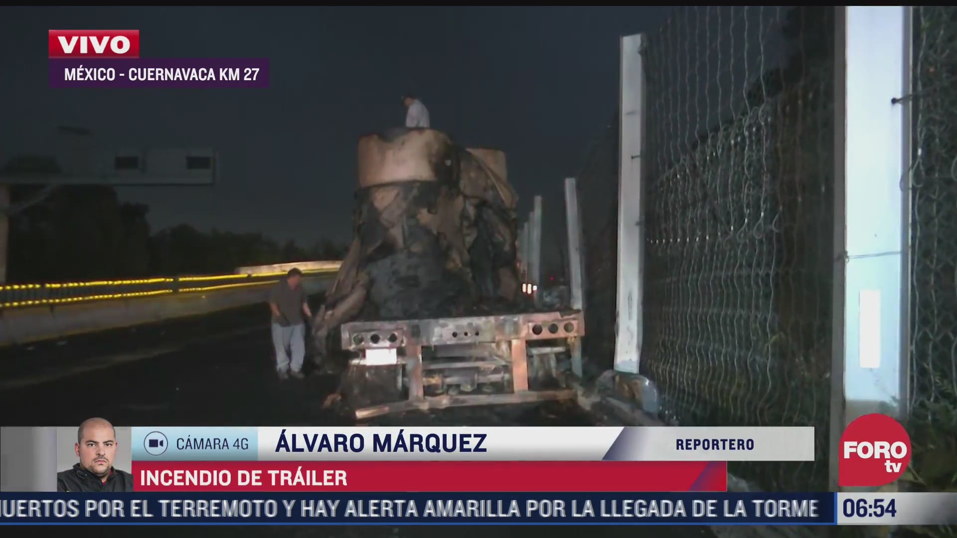 se incendia trailer en la autopista mexico cuernavaca