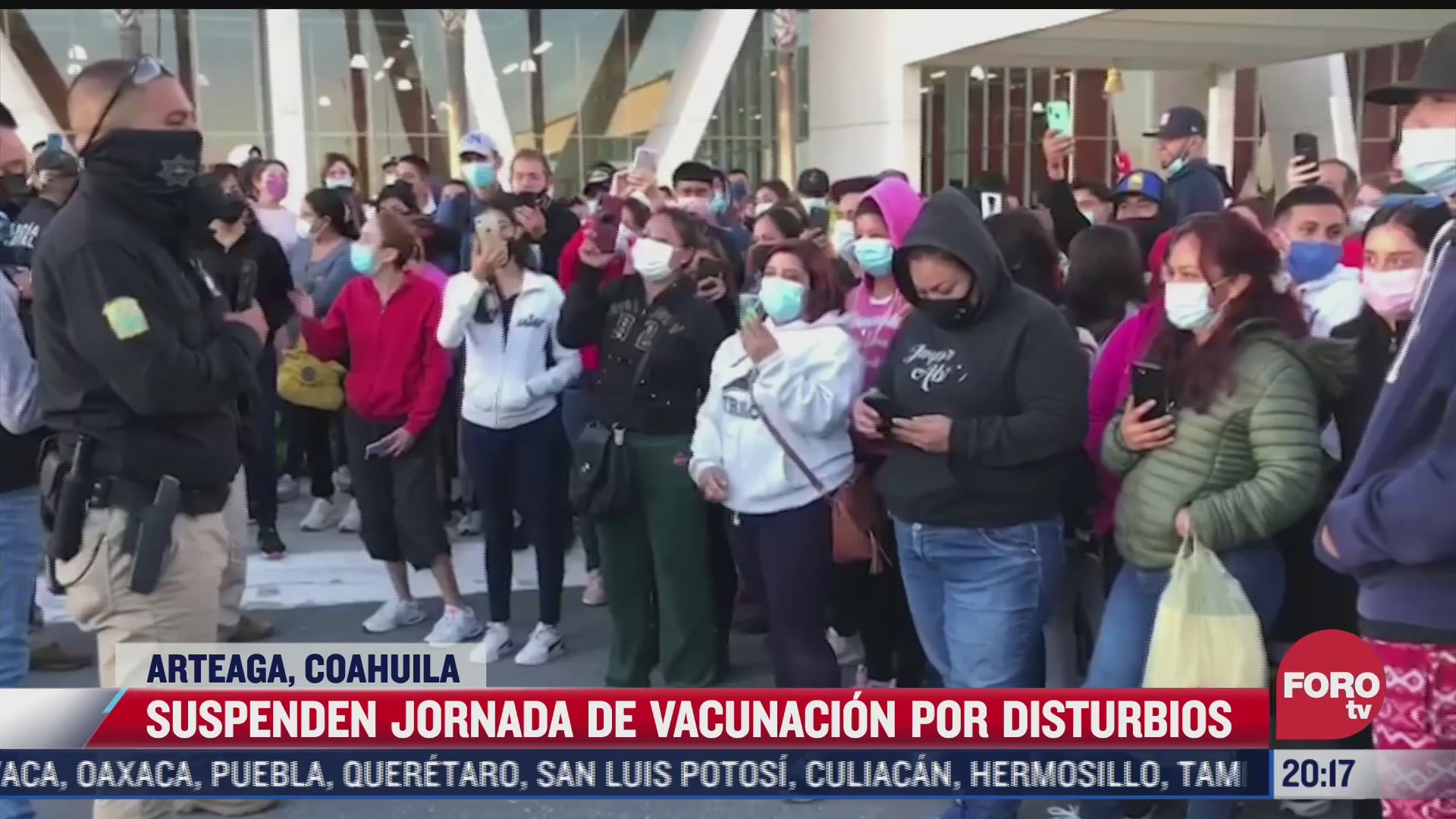 suspenden jornada de vacunacion por disturbios en arteaga coahuila