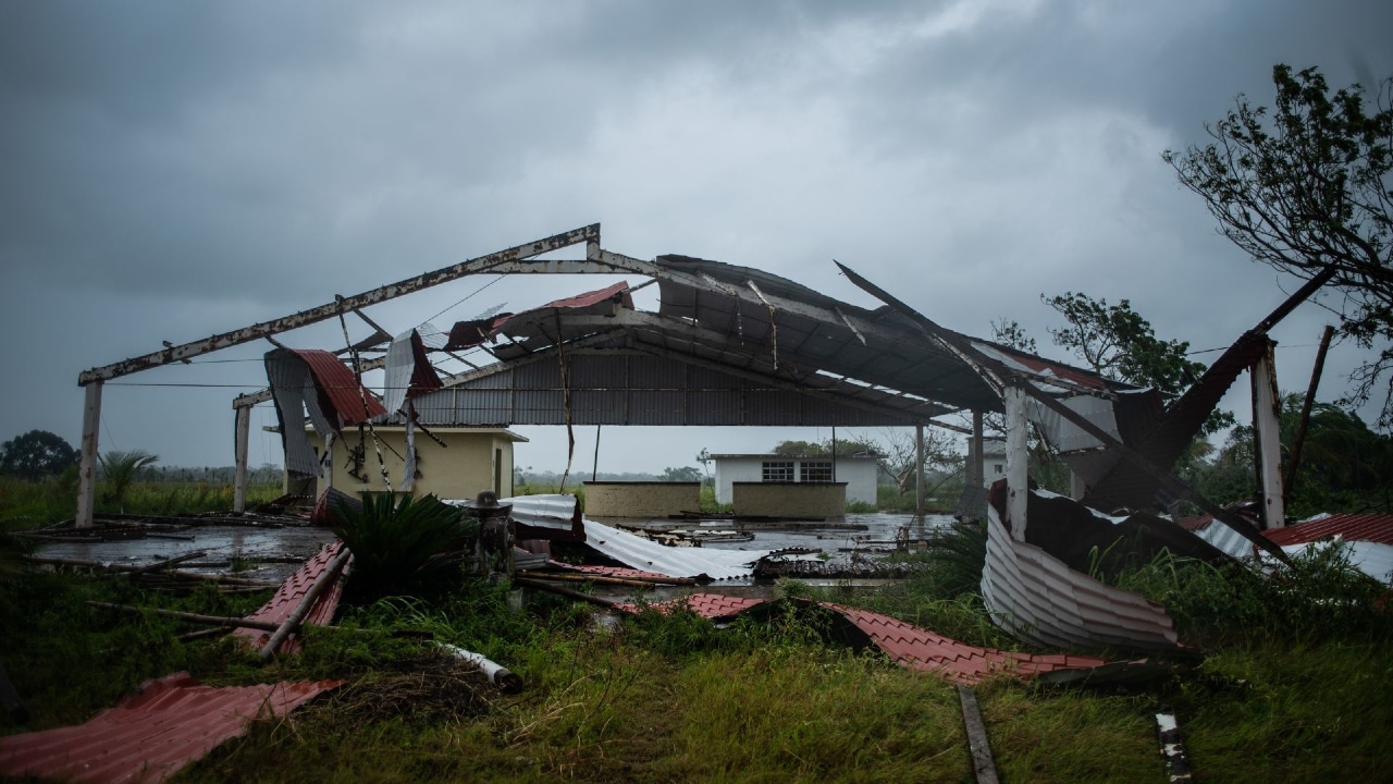 Construcción afectada en la entidad de Tecolutla, Veracruz tras el impacto del huracán Grace