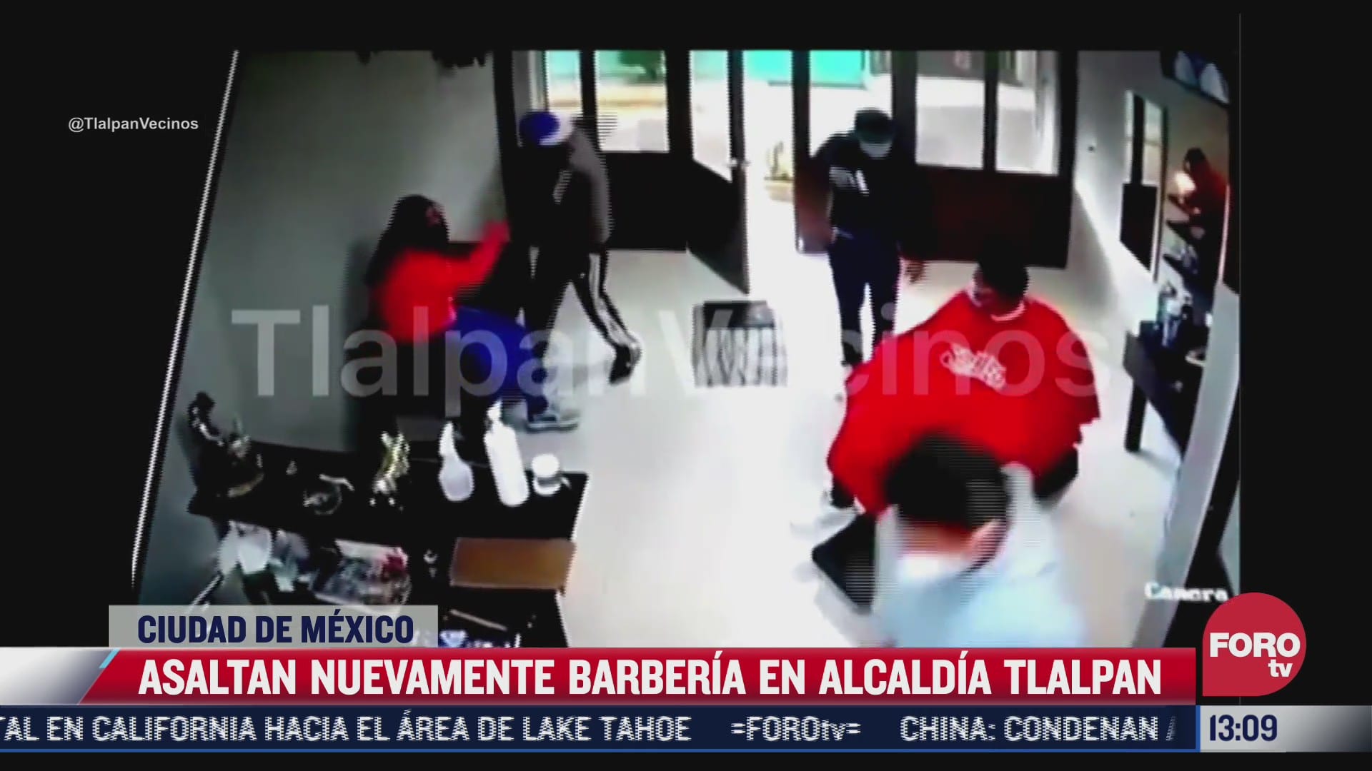 video camaras de seguridad captan asalto a barberia en alcaldia tlalpan cdmx