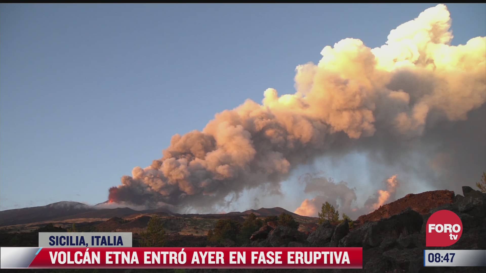 video volcan etna vuelve a hacer erupcion