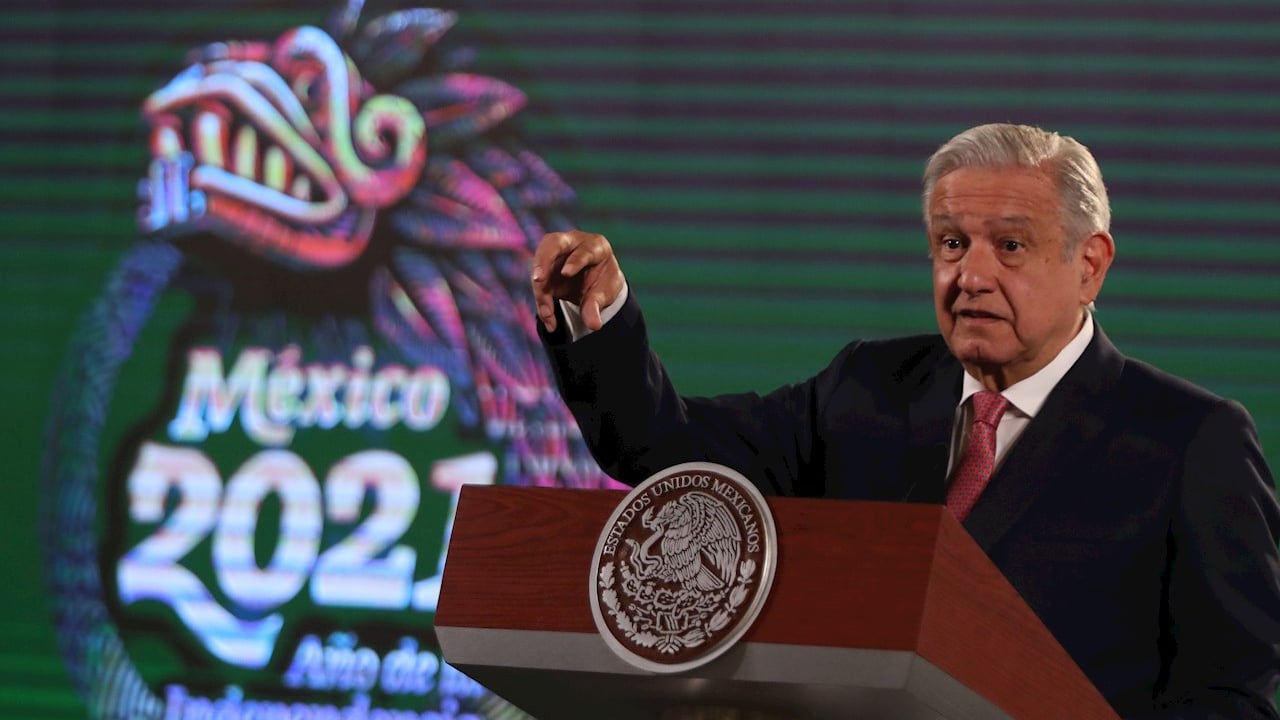 Andrés Manuel López Obrador, presidente de México, durante la conferencia mañanera.
