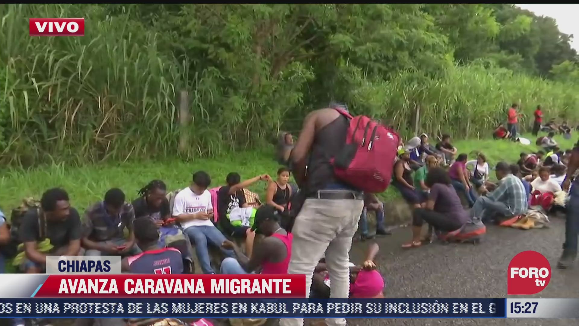 avanza caravana migrante en chiapas