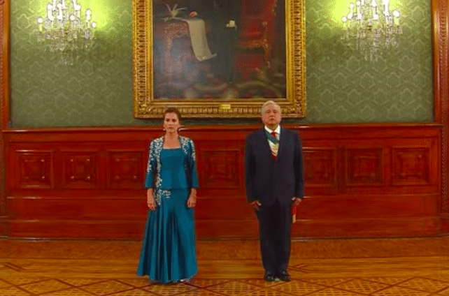 El presidente López Obrador en la Ceremonia del Grito de Independencia (Captura de video)