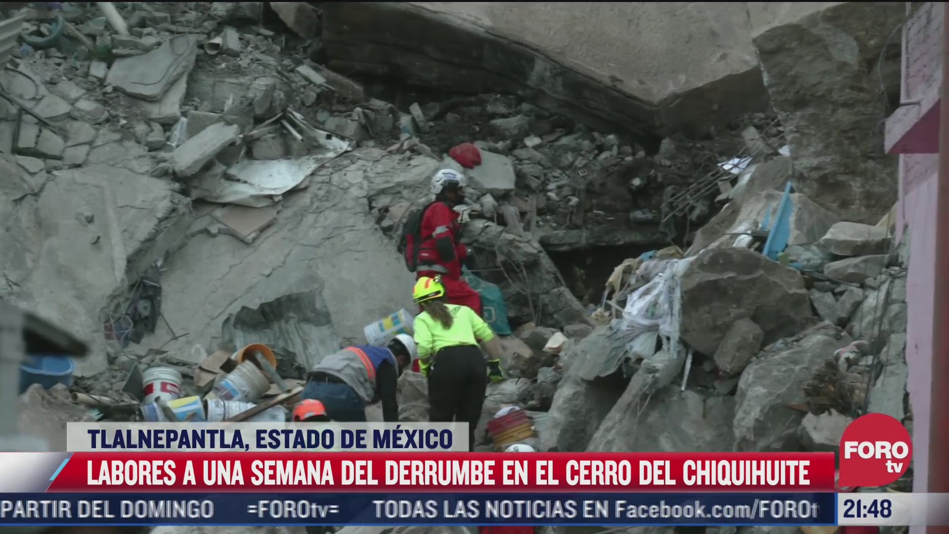 continuan labores de rescate a una semana del derrumbe en el cerro del chiquihuite