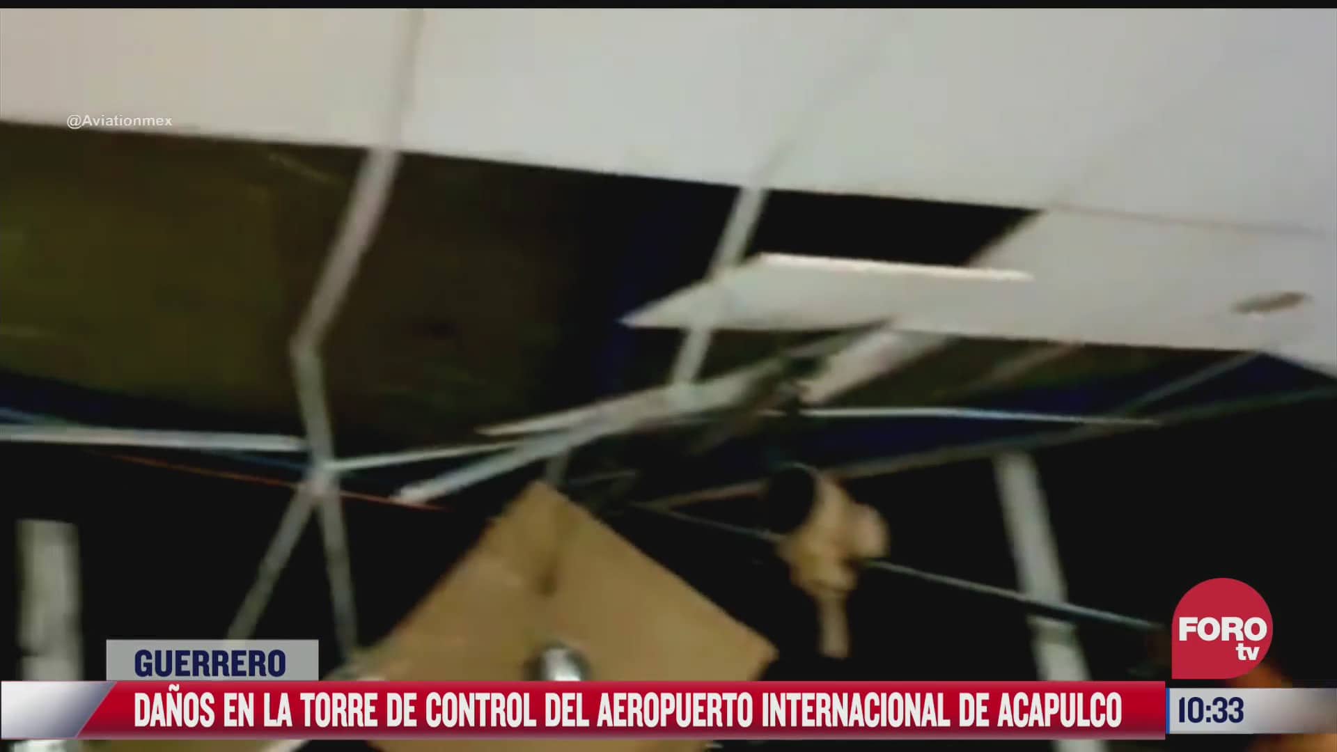 danos en la torre de control del aeropuerto de acapulco tras sismo