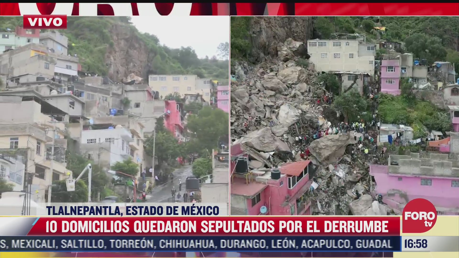 diez casas quedaron sepultadas tras derrumbe en tlalnepantla