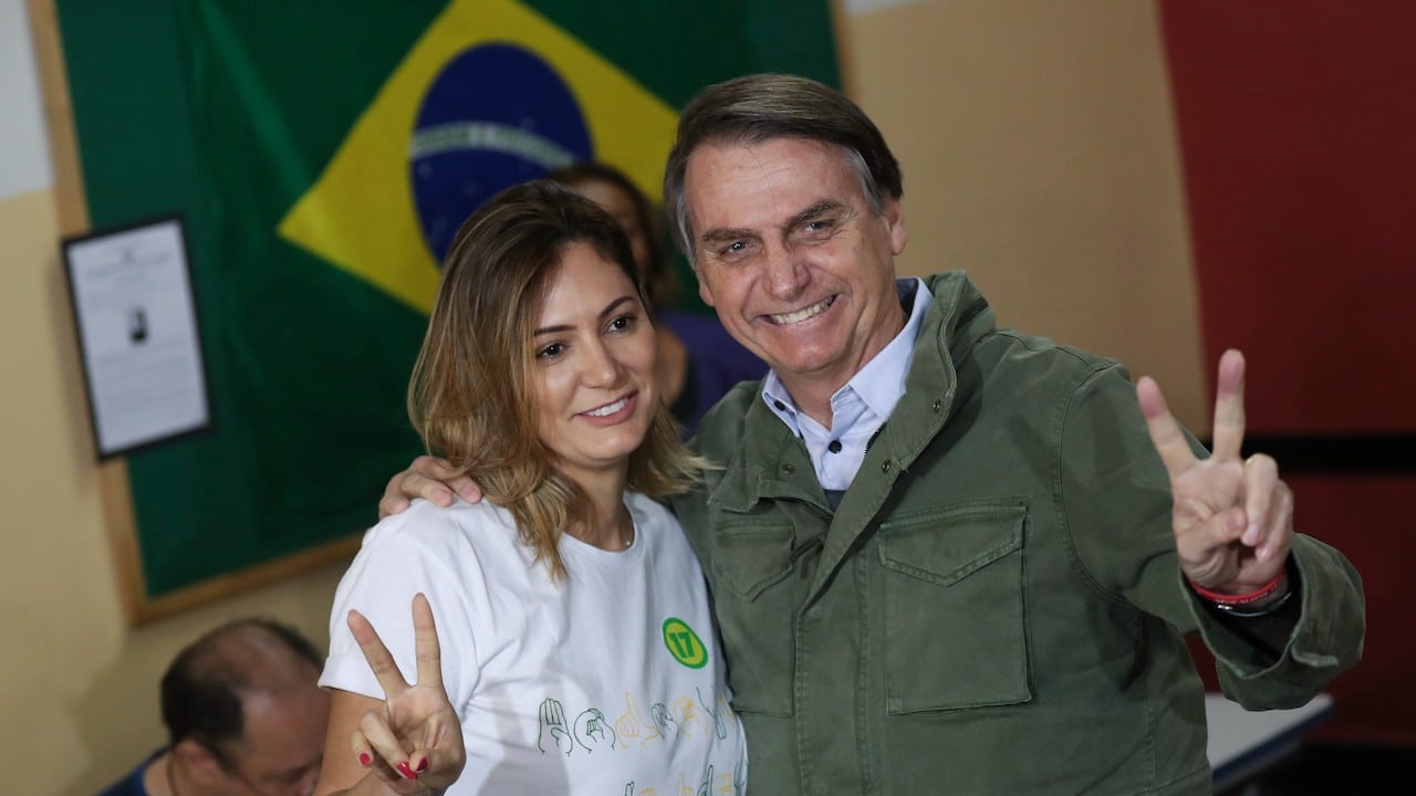 Jair Bolsonaro con su esposa Michelle (Getty Images)
