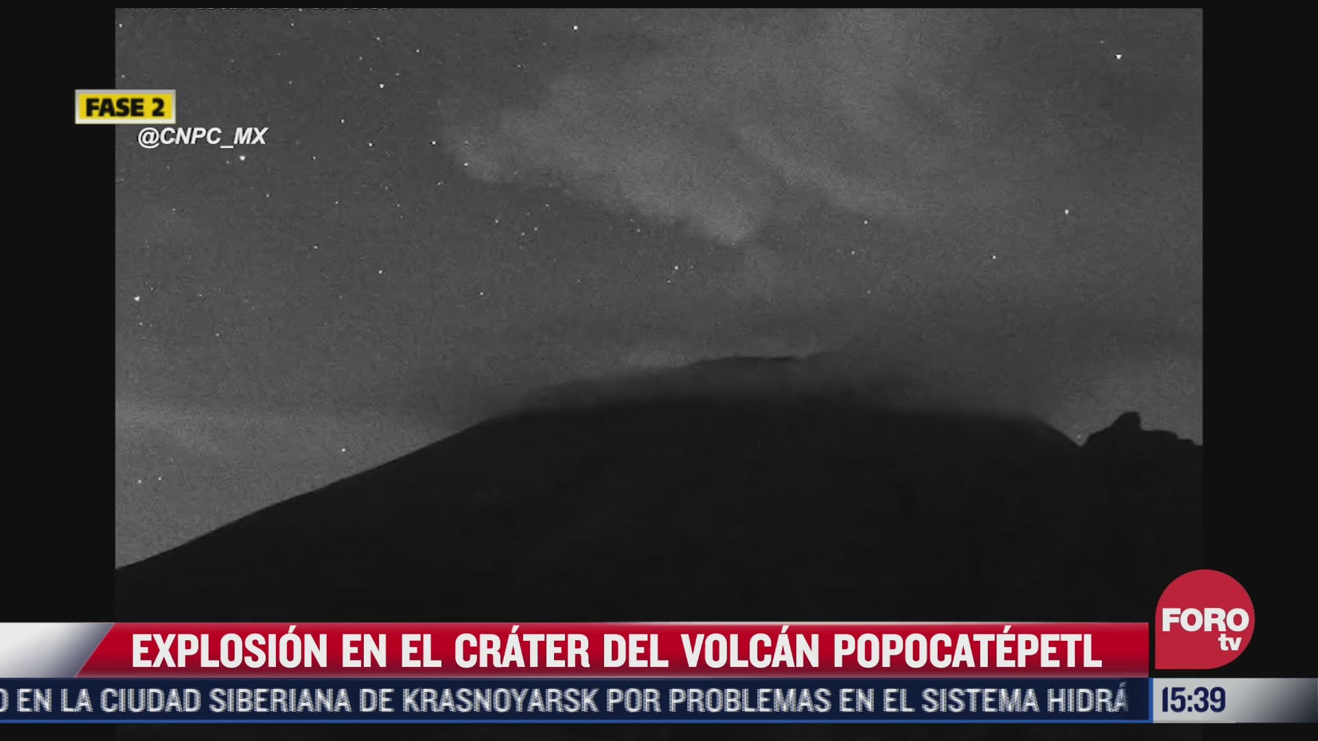 explosion en el crater del volcan popocatepetl