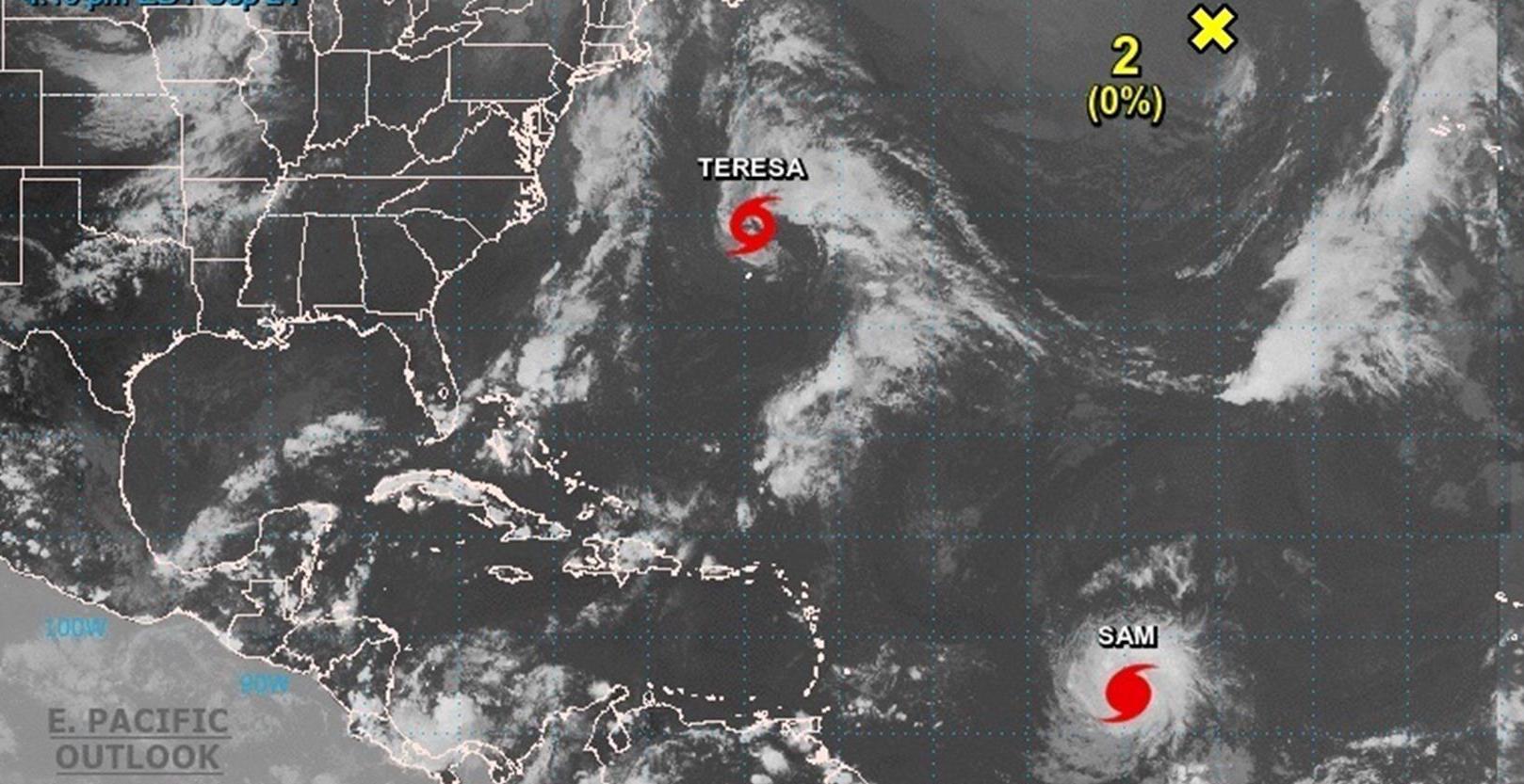 Huracán Sam podría convertirse en gran huracán y tormenta subtropical Teresa se debilita