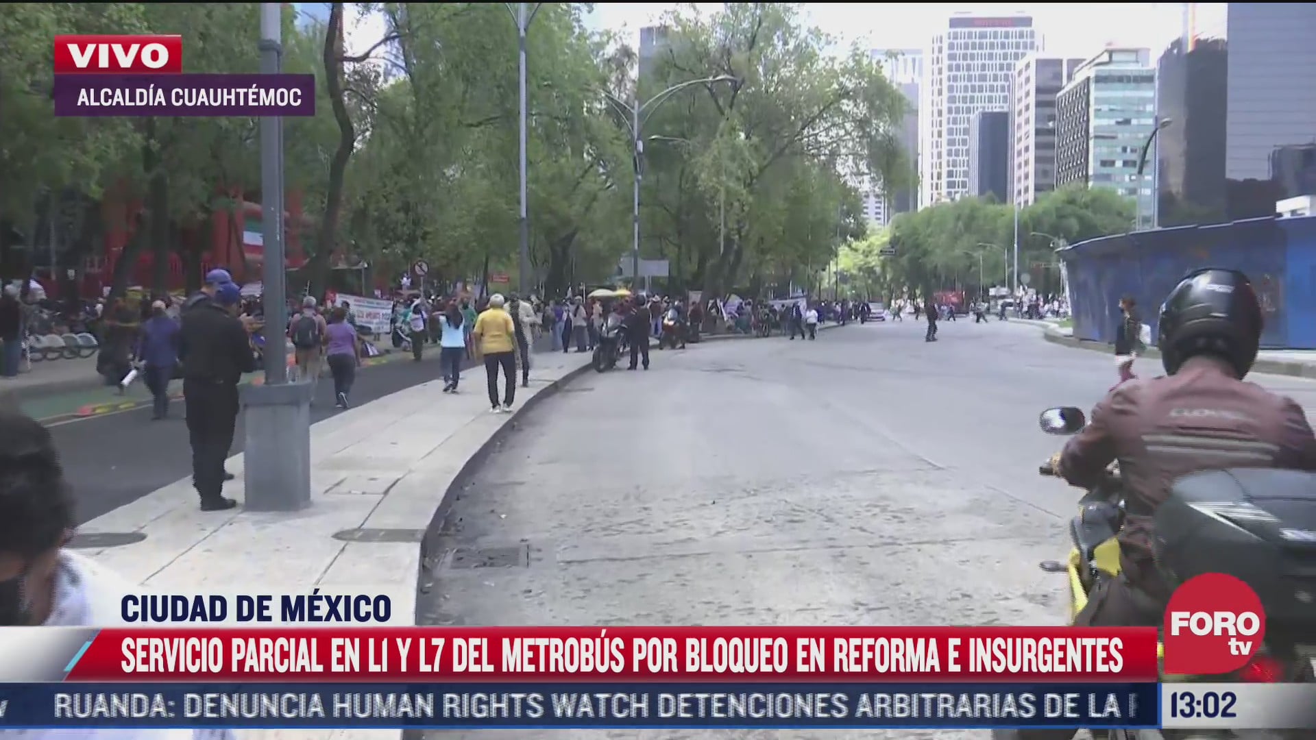manifestantes de repliegan en carriles laterales de paseo de la reforma cdmx